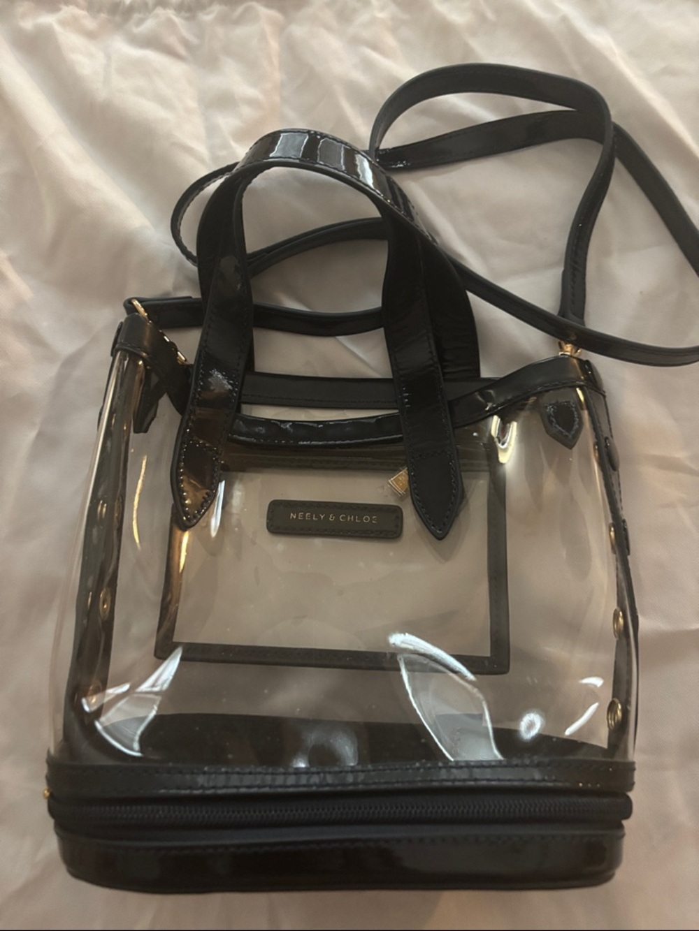 Neely & Chloe Navy Clear Crossbody Bag